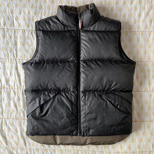 LL Bean goose down reversible black/olive puffer puffy vest